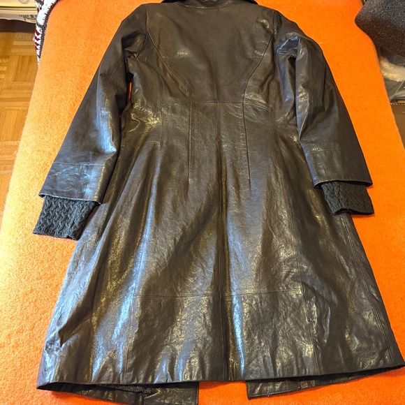 Vintage Danier chocolate brown full-length Italian leather coat NWOT - Picture 14 of 15